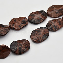 Strand Perline In Pietra Naturale Ossidiana Mogano – ROUND, 4-12 Mm – Filo Da 39 Cm Per Creazione Gioielli Fai Da Te (Collane, Bracciali, Orecchini)