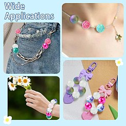 DIY フーセンガム風 ジュエリー セット作成キット  アクリルビーズや鉄ビーズなど  合金クラスプ  エンドチェーン  ワイヤー  ミックスカラー  19~20x18.5~19.5mm  穴：2~3mm&nbsp;DIY-CJC0009-08B