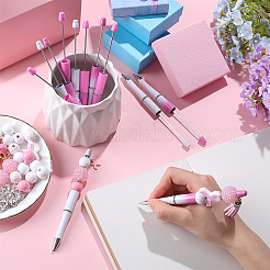 Наборы ручек для бисерной вязки на тему рака груди в розовом цвете&nbsp;DIY-SC0024-87