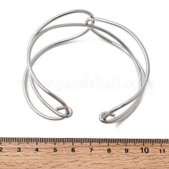 Браслеты-манжеты из нержавеющей стали 304 для женщин&nbsp;BJEW-Z150-01P-03