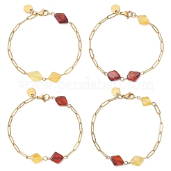 Браслеты из натуральных янтарных бусин.&nbsp;BJEW-JB13495