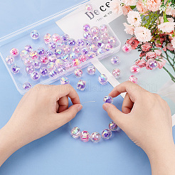 72шт 12 стиля УФ-покрытие прозрачные акриловые бусины&nbsp;TACR-PH0001-57A