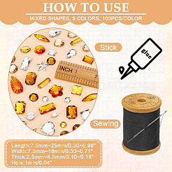 500 шт. 5-х цветные акриловые пришивные стразы DIY-GA0007-25A