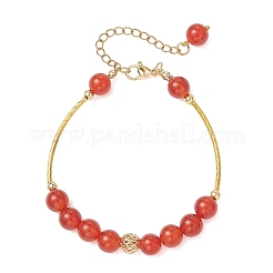 Женские браслеты из натурального сердолика из бисера&nbsp;BJEW-JB12961