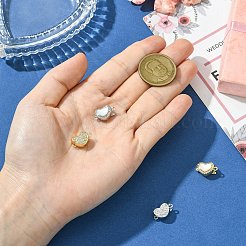 4 шт. 4-х стилевые застежки-коробочки из латуни с микропаве из прозрачного кубического циркония&nbsp;KK-CJ0003-35