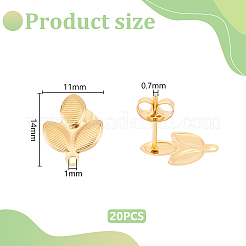 20 шт. фурнитура для сережек-гвоздиков из нержавеющей стали 304 STAS-UN0058-18