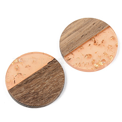 Pendentifs en résine transparente et bois de noyer&nbsp;RESI-S389-025A-B