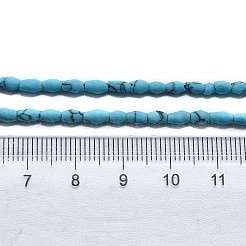 Окрашенные синтетические бирюзовые бусы нити&nbsp;G-D356-A01-01