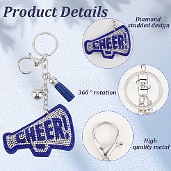 2шт. брелок из сплава со стразами&nbsp;KEYC-SP0001-17A