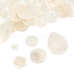 56 шт. 5 стиля подвески из натуральной ракушки капиз SHEL-FS0001-08