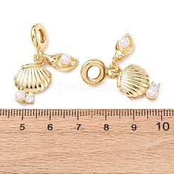 Anhänger aus ozeanmessingfarbenem Pavé mit klaren Zirkonia im europäischen Stil&nbsp;LS-KK-H278-05G