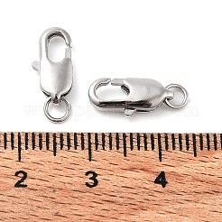 真鍮カニカン  丸カン付き  プラチナ  10x5mm  穴：2.2mm&nbsp;KK-I563-P01