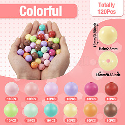 120шт 12 цвета непрозрачные акриловые бусины MACR-TA0001-31