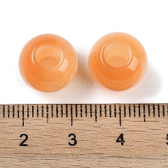 レジンヨーロピアンビーズ  大穴ビーズ  模造キャットアイ  ラウンド  オレンジ  12x11.5mm  穴：4.8mm&nbsp;RESI-F055-02D