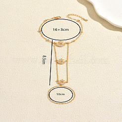 Stern-Mond-Armbänder aus Messing mit Mikropavé-Fassung und klaren Zirkonia für Damen&nbsp;KH7089