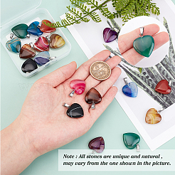 18 pendentif en agate naturelle à bandes/rayures&nbsp;G-SC0002-06