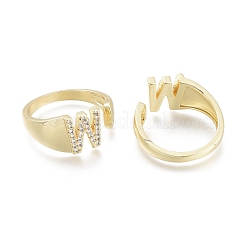 Латунные кольца из манжеты с прозрачным цирконием&nbsp;RJEW-F103-13W-G