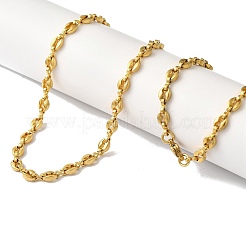 Ионное покрытие (ip) 304 нержавеющая сталь кофейные зерна цепочки ожерелья для женщин или мужчин&nbsp;NJEW-A029-01B-G