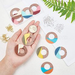 DIY-Sets zur Herstellung baumelnder Ohrringe aus Walnussholz&nbsp;DIY-OC0006-62