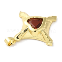 Настоящие 18-каратные позолоченные подвески из латуни с микропаве из кубического циркония&nbsp;KK-F854-14G