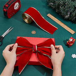 10 ярд ленты из полиэстера с золотой окантовкой OCOR-WH0090-031