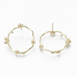 Серьги-гвоздики из циркония EJEW-T007-12G-NF