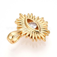 Латунные микропаве прозрачные подвески с фианитом KK-T075-27G