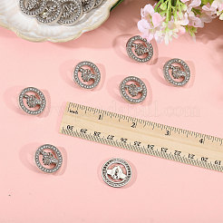 24 шт. 1-х дырочные пуговицы из сплава со стразами&nbsp;BUTT-CA0001-28A