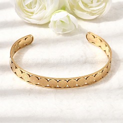 201 браслет-манжета из нержавеющей стали для женщин&nbsp;BJEW-Z162-01G