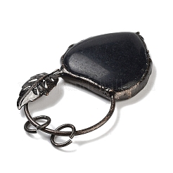 Большие подвески в форме сердца из натурального обсидиана&nbsp;G-A221-05F