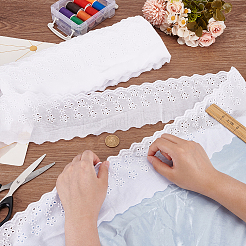 15 ярд хлопковой вышивки с полой цветочной кружевной отделкой OCOR-WH0003-045B