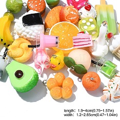 30шт 6 стиля непрозрачные подвески из смолы RESI-YW0001-67A