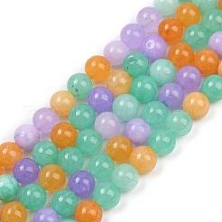 Gefärbt natürlichen weißen Jade Perlen Stränge&nbsp;X-G-NH0045-01A