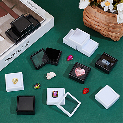 2 Farbe quadratische Aufbewahrungsboxen für lose Diamanten aus Acryl mit sichtbarem Fenster&nbsp;CON-OC0001-74A