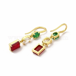 Boucles d'oreilles en laiton plaqué de zircone cubique&nbsp;EJEW-H091-27G
