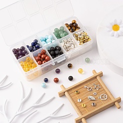 280 шт. 8 стиля 8 мм бусины из драгоценных камней чакра йога комплекты исцеляющих камней G-LS0001-02B