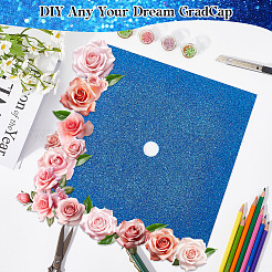 Quadratische Eva Glitzer Graduierungskappe Topper Aufkleber&nbsp;DIY-WH20053-05F