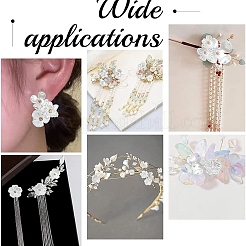 500 шт. 10 стиля колпачков для бусин из АБС-пластика и акрила с имитацией жемчуга&nbsp;OACR-YW0004-12