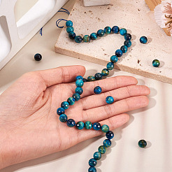 1 нить бусин из натурального тигрового глаза&nbsp;G-TA0002-71