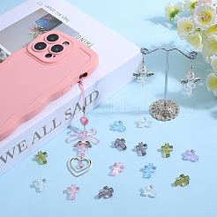 120шт 6 цвета прозрачные пластиковые бусины KY-SC0002-15