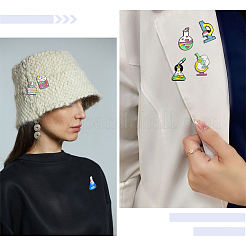 7 шт. 7 стиля эмалевых булавок с химической тематикой JEWB-SC0001-46