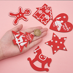 Рождественские тематические деревянные подвесные украшения&nbsp;HJEW-CJC0003-02