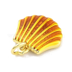 Подвески из латуни и эмали с настоящим позолоченным 18-каратным золотом&nbsp;KK-M293-31G-02