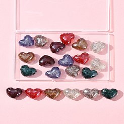 21шт 7 цвета прозрачные акриловые бусины OACR-FS0001-94