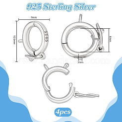 4 Stück 925 Twister-Verschlüsse aus Sterlingsilber&nbsp;STER-PH0004-33