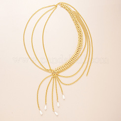 Сплав с пластиковой жемчужиной каплевидной формы кисточкой многослойные цепочки на талию для женщин FS-WG58B7C-01