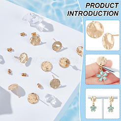 8 пара латунных сережек-гвоздиков&nbsp;KK-BC0013-07