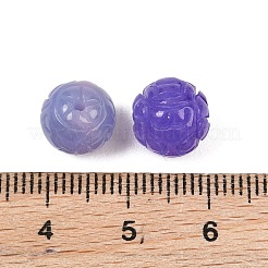 染色された天然ミャンマー翡翠、ビルマ翡翠の彫刻ビーズ  ラウンド  紫色のメディア  9mm  穴：1.2mm&nbsp;GG-CBAC08B-04B-02