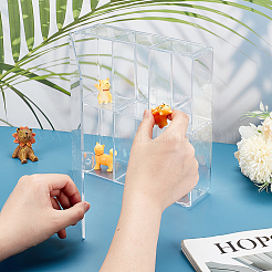 2-ярусные 6 сетки прозрачные пластиковые витрины для фигурок ODIS-WH0020-90