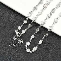 Цепочки из текстурированной цветочной цепочки из нержавеющей стали 304 NJEW-Z084-01P